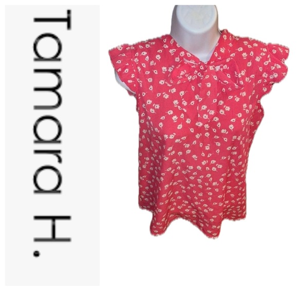 Tamara H. Tops - Pink Floral Women's Blouse